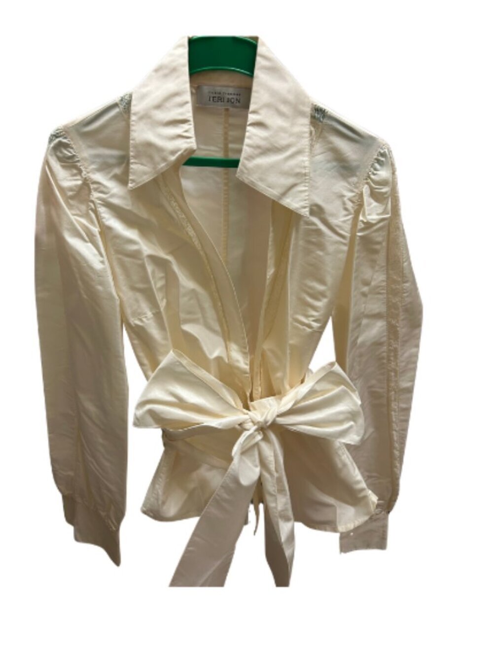 Teri Jon Wrap Top - Cream - Small